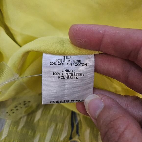 Tanya Taylor Catalina Silk Maxi Dress Floral Yellow Size 16 Sleeveless V-Neck - Picture 14 of 15